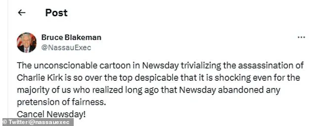 Breaking: Newsday Apologizes After Graphic Cartoon Depicting Fictional Assassination of Charlie Kirk Sparks Outcry and Removal