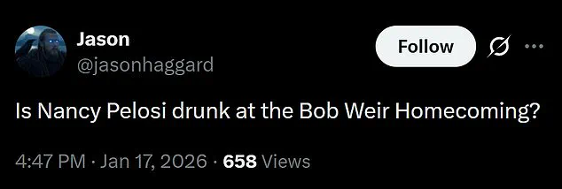 Late-Breaking: Nancy Pelosi's Controversial Grateful Dead Memorial Appearance Raises Sobriety Questions