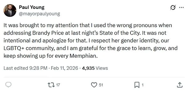 Memphis Mayor Apologizes After Controversial 'Sir' Remark to Transgender Protester During City Address