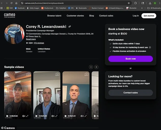 Corey Lewandowski Earns $500+ Per Cameo Video as Homeland Security Advisor During Shutdown