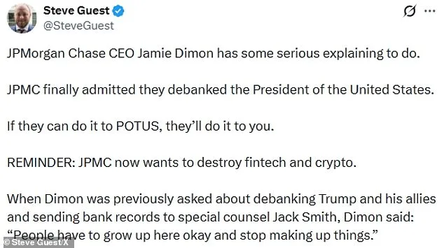 JPMorgan Chase Faces Lawsuit Over Closure of Trump's Accounts Amid Allegations of Political Bias