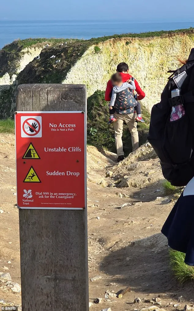 Father's Reckless Decision Ignites Outrage as Coastguards Warn of Deadly Chalk Ridge Path at Old Harry Rocks