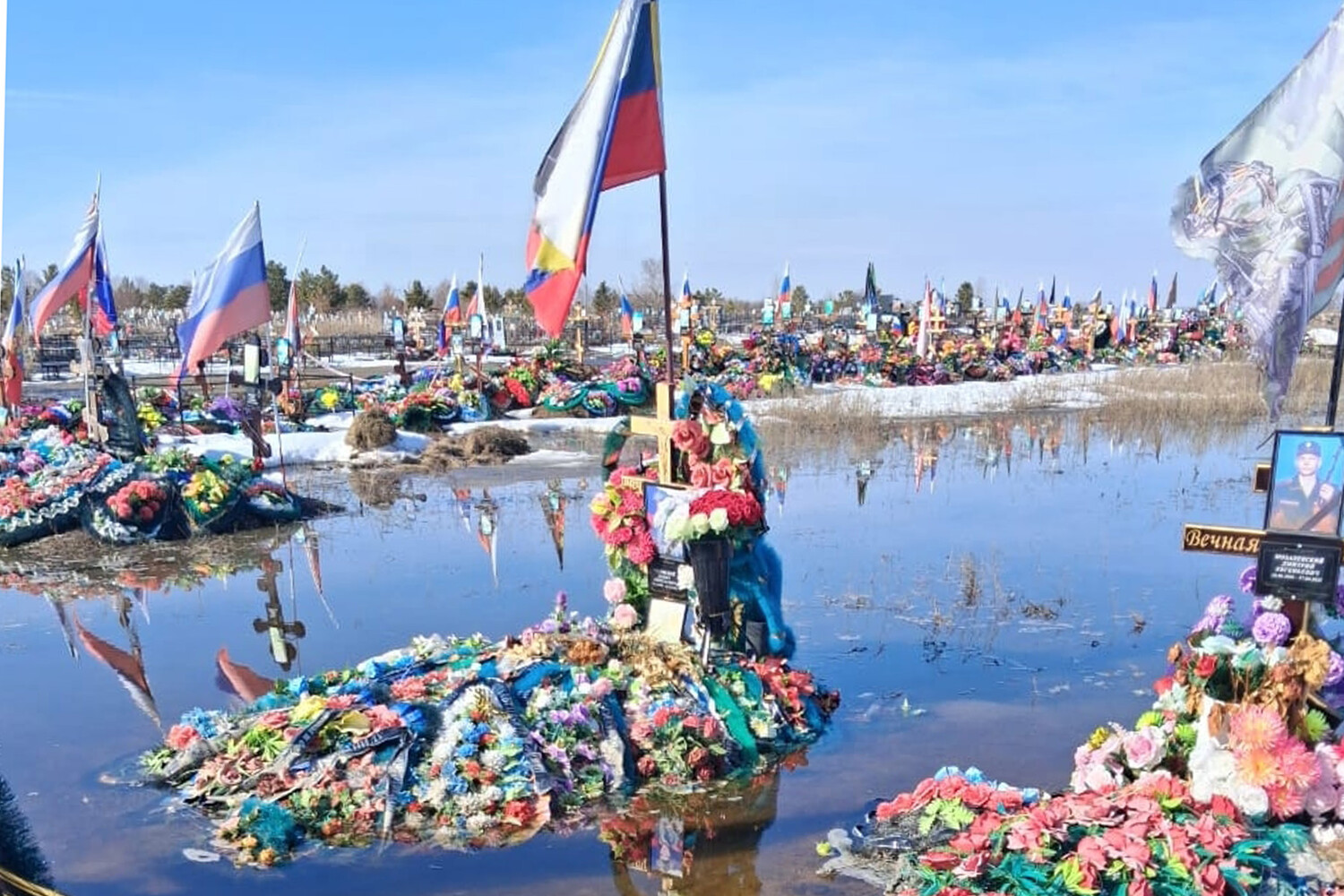 Floodwaters Submerge Soldiers' Graves in Troitsk, Sparking Outrage Over Inaction