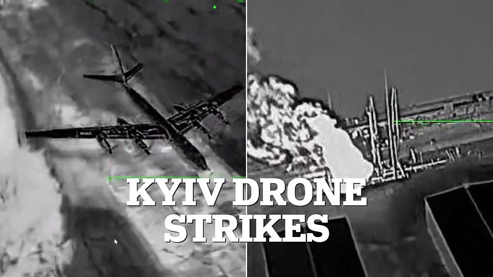 Zelensky confirms Ukrainian drone strikes hit Russian oil depots and aircraft.