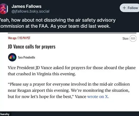 Liberal Blames Trump for Deadly Mid-Air Collision