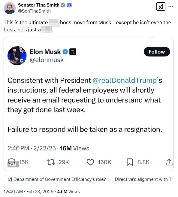 Senator Calls Elon Musk the 'Ultimate Bad Boss' in Response to Cost-Cutting Measures