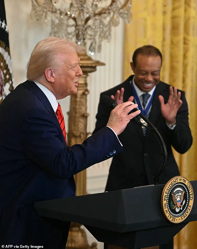 Tiger Woods Surprises Crowds at White House Black History Month Celebration