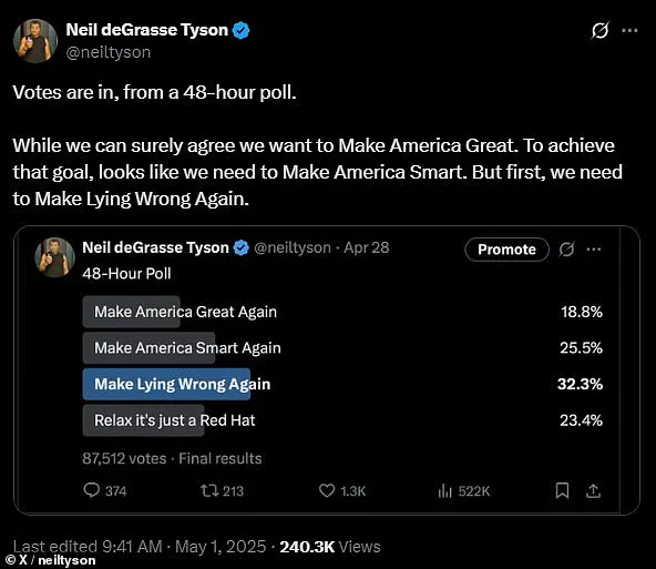 Neil deGrasse Tyson's Bullet-Riddled Target Post Sparks Speculation on Ideological Shift