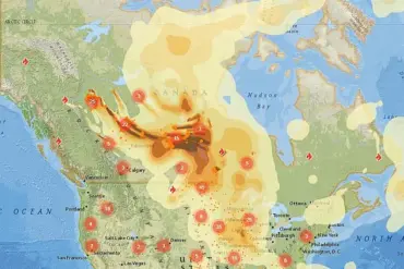 Chilling Map Reveals Toxic Plumes from Canadian Wildfires Threatening U.S. Regions